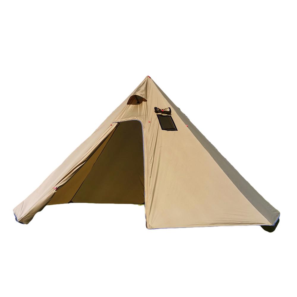 Cheap Goat Tents Camping Tent 3 Person Family Tent Ultralight Waterproof Camping Tent Lightweight Pyramid Outdoor Tent With Square Chimney Window   